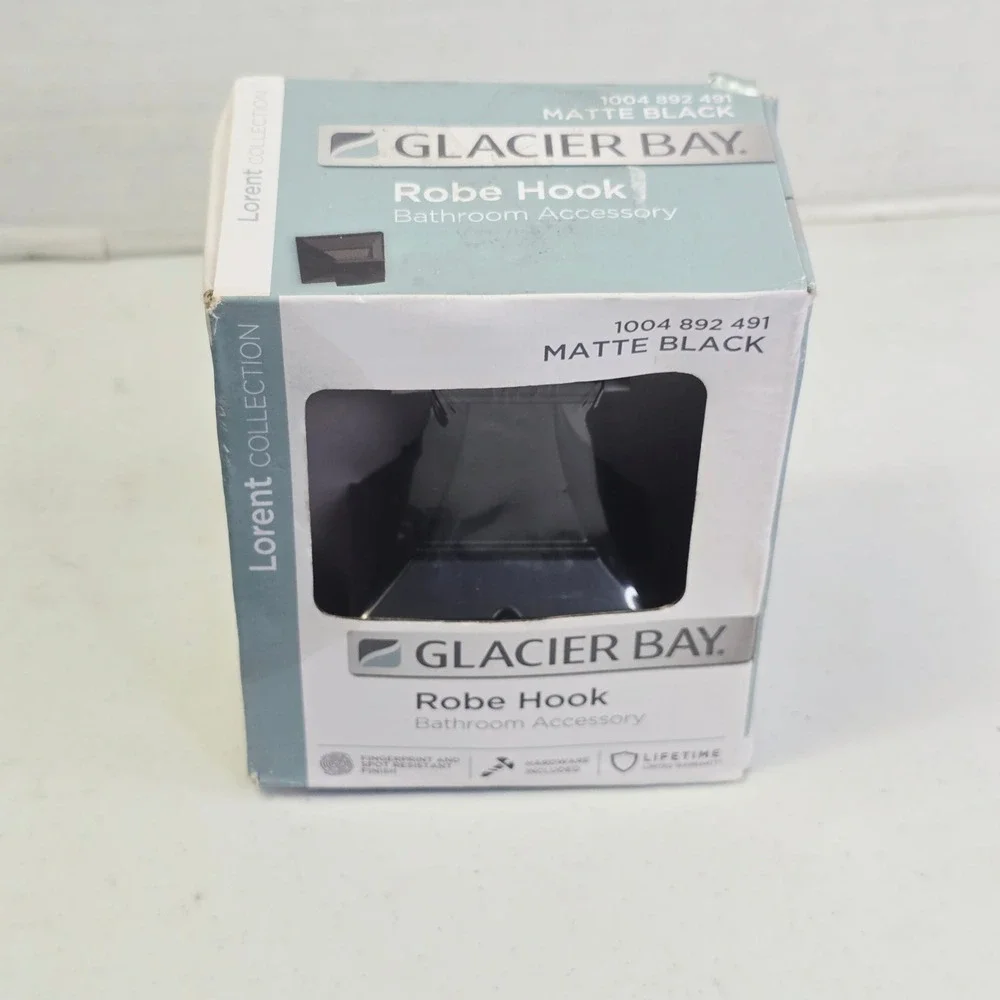 Glacier Bay Lorent Robe Hook Matte Black 1004 892 491 Fingerprint Resistant